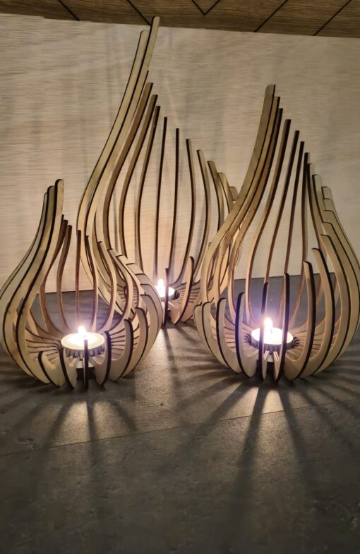 ruppel set naturel met waxinelicht