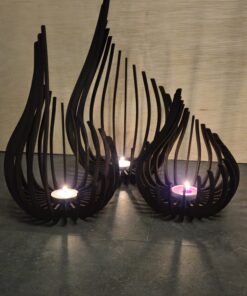 druppel set zwart met waxinelicht