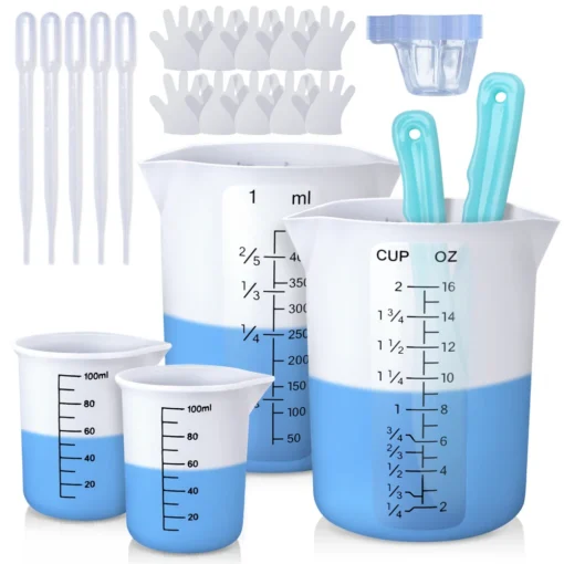 Epoxy-Resin-Mengbeker-Set-Siliconen-450ml-100ml-Bekers