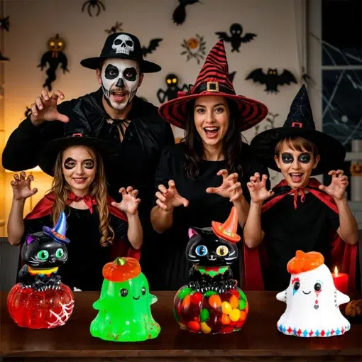 Halloween-Resin-Mallen-Set-Schattige-Spook-&-Zwarte-Kat-op-Pompoen-voorbeelden