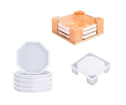 Onderzetters met houder – Hexagon