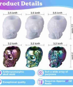 Alternative view of 3 Wijze Schedel Resin Mallen – Halloween & Gothic Decor