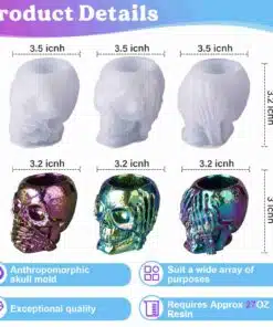 Alternative view of 3 Wijze Schedel Resin Mallen – Halloween & Gothic Decor