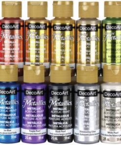 DecoArt Dazzling Metallics acrylverf in metallic kleuren zoals goud, zilver, koper en parelmoer