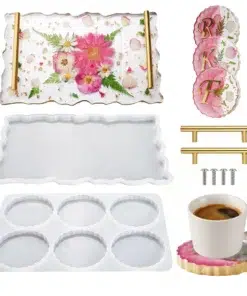 Wave-Gold-Handle-Coaster-Resin-Molds