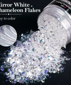 Alternative view of Let’s Resin White Mirror Opal Chameleon Flakes – 1 gram